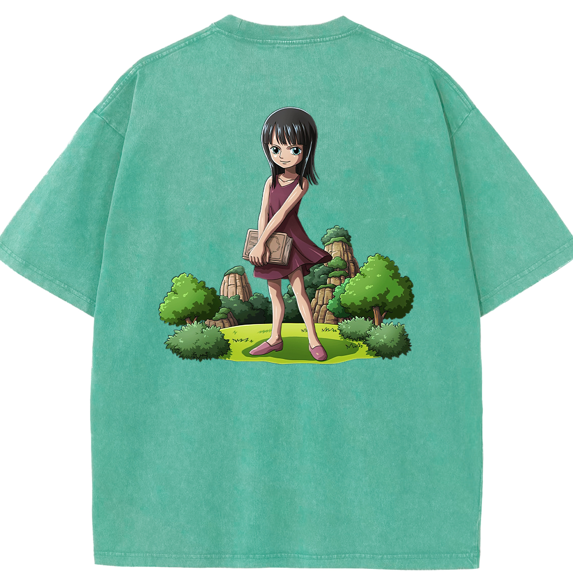 ワンピース ニコ・ロビン ONE PIECE Nico Robin 綿100% ヴィンテージ風 半袖Tシャツ（背面プリント）